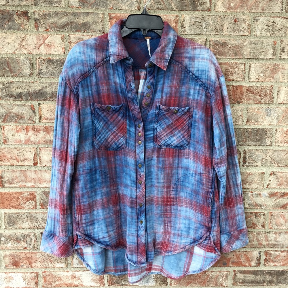 Free People Oversized Double Dip Flannel